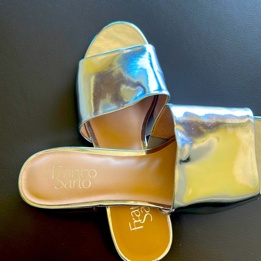 Franco Sarto silver mirror slides